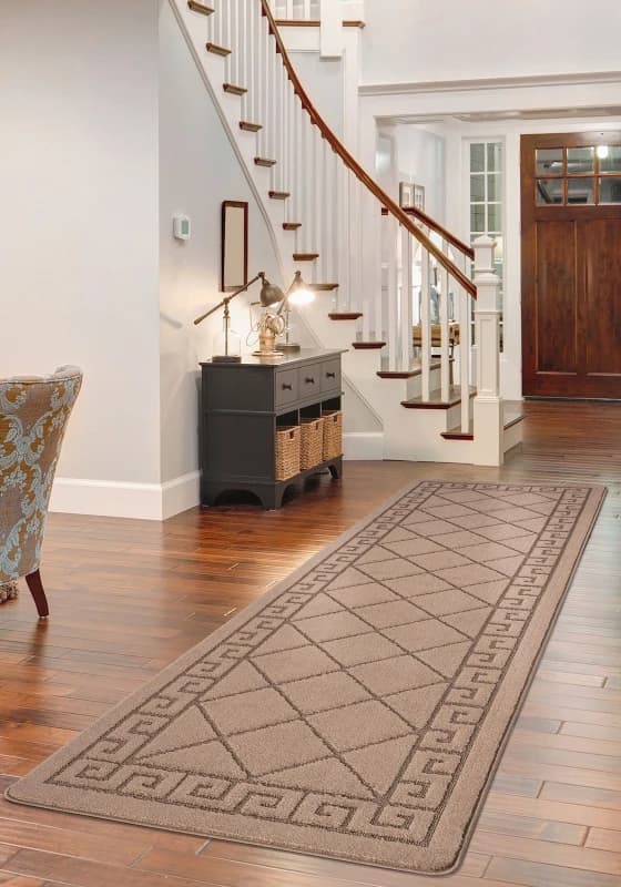 Smart Living Smart Living Tribela Heavy Duty Machine Washable Hallway Kitchen Non Slip Door Mat in Beige Size: 80cm x 300cm Beige 80cm x 300cm Unise