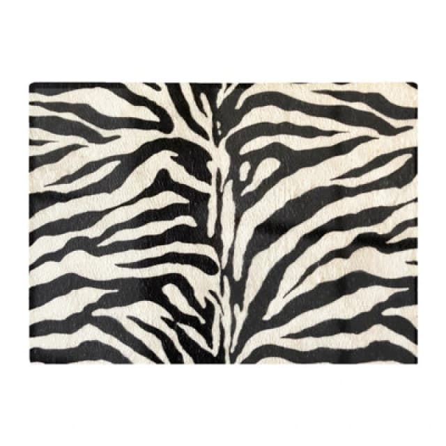 Warren Reed Designer White Tiger Print Glass Chopping Board