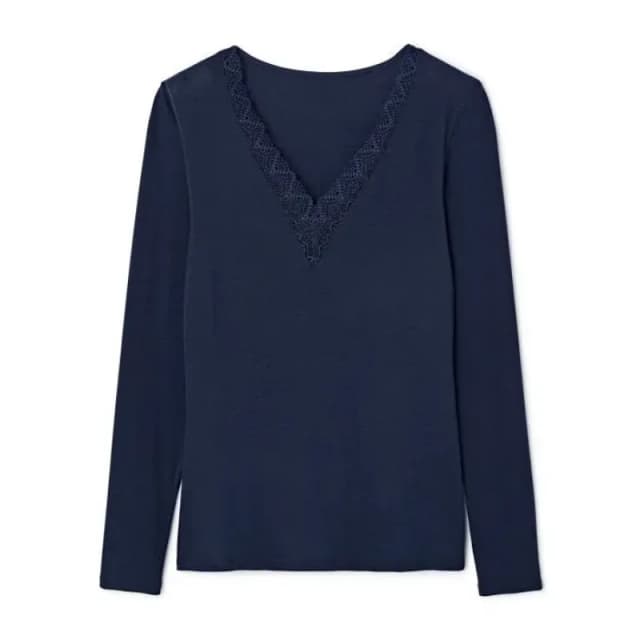 Damart Womens T-Shirt Damart Thermolactyl Sensitive Bleu Female XS