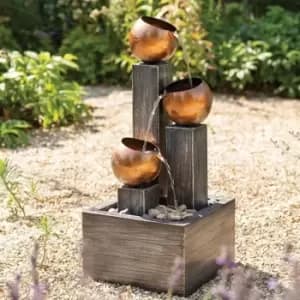 Tranquillity Water Features Ltd - Three Copper Bowls Main Powered - Garden Water Feature. Outdoor Garden Ornament