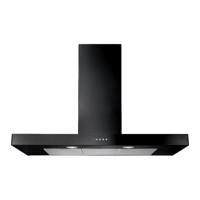 Rangemaster UHDF90BL/ 90cm Flat Chimney Hood - BLACK UHDF90BL/