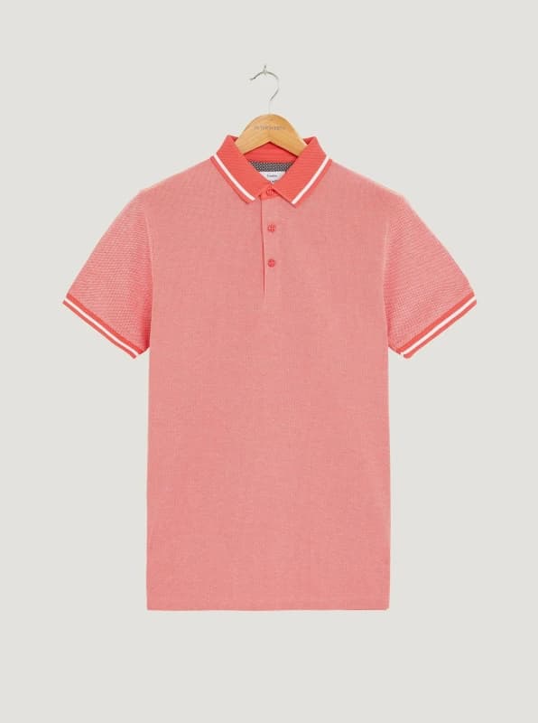 Peter Werth Mens Arragon Polo in Pink Size: Large Pink Male L