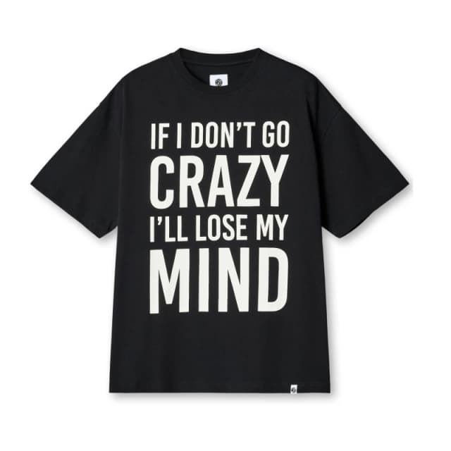 Pretty Green Mens Don't Go Crazy Regular Fit T-Shirt Black male Small
