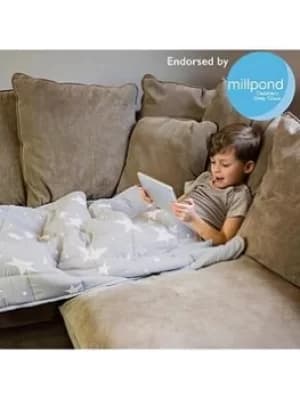 Rest Easy Sleep Better Star Print Weighted Blanket, Grey Star