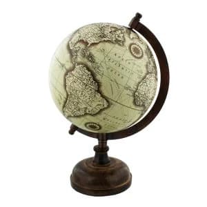 Emporium Collection Globe with Metal & Wooden Base 27cm