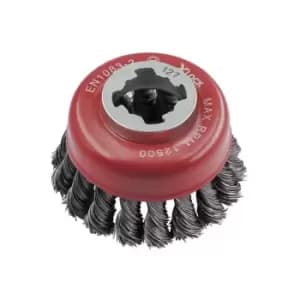 X-lock Wire Cup Brush Twist Knot 75mm M14x2 0.50mm Steel FAIWBT75XL - Faithfull