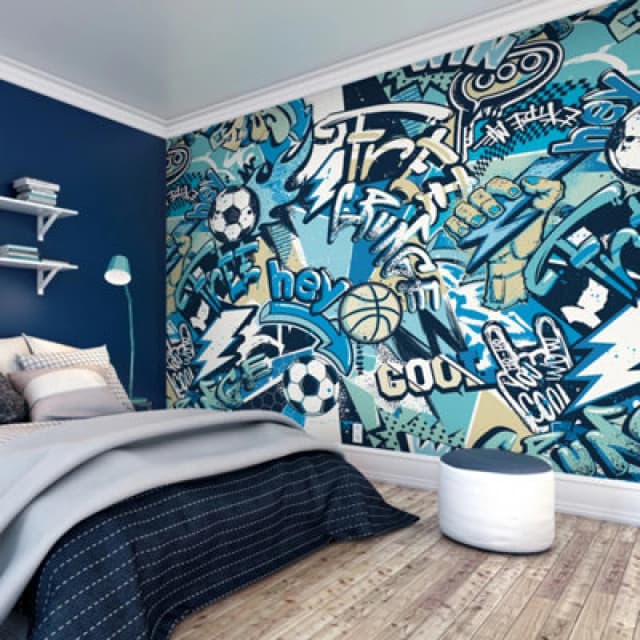 Origin Murals Sports Graffiti Matt Smooth Paste The Wall Mural 350Cm Wide X 280Cm High