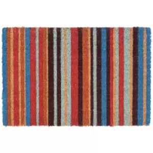 Coir Door Mat - 60 x 40cm - Pinstripe - Nicola Spring
