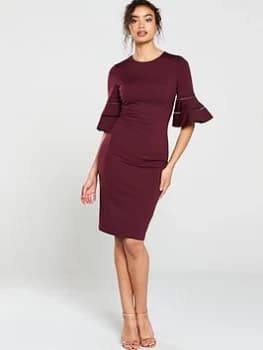 Ted Baker Filnio Lace Insert Bodycon Dress, Oxblood, Size 1=8, Women