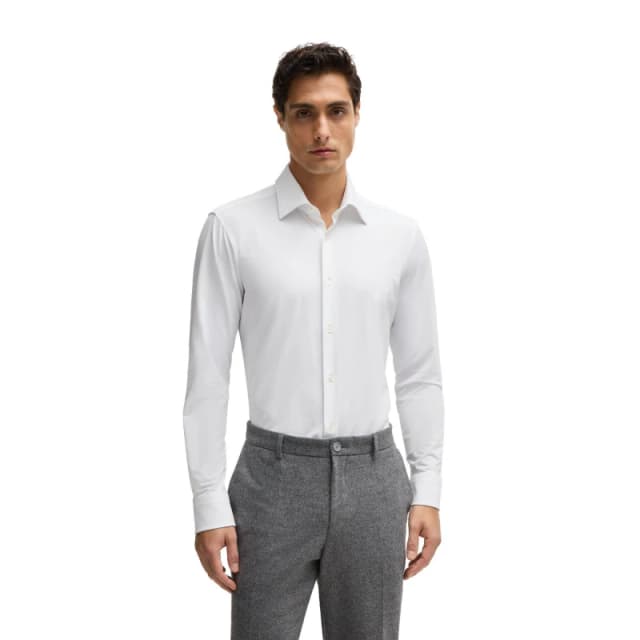 Boss Mens P Joe Kent Long Sleeve Oxford Shirt White male 17.75 inch