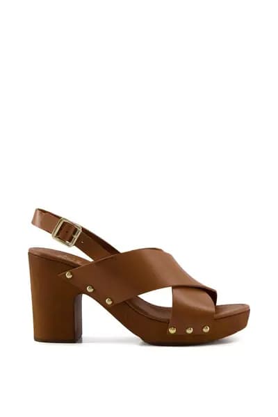 Dune London 'Jingers' Leather Sandals Tan