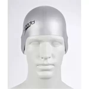 Speedo Plain Moulded Silicone Cap - Silver