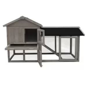 Charles Bentley Grey Two Storey Pet Hutch With Run