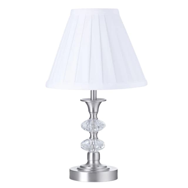 Happy Homewares Contemporary Power Saving & Energy Saving LED Touch Table Lamp in Metallic Silver Metallic Silver Unisex