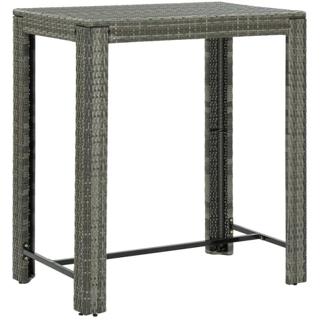 VIDAXL Garden Bar Table Grey 100x60.5x110.5cm Poly Rattan vidaXL 8720286003114