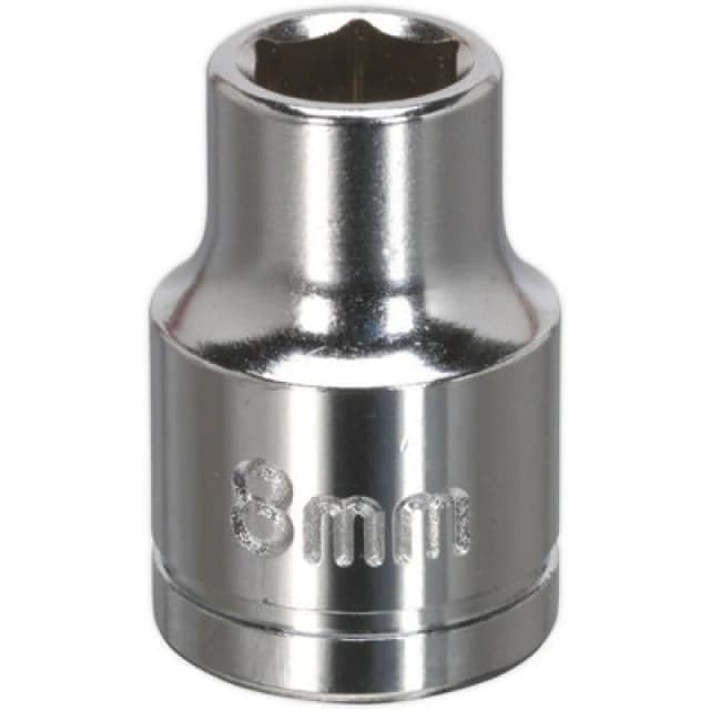 Loops 8mm Chrome Plated Drive Socket - 3/8" Square Drive - High Grade Carbon Steel Metallics