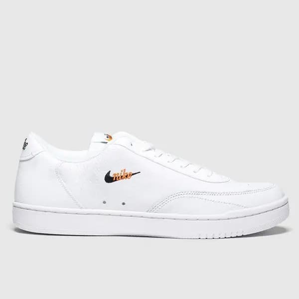 Nike court vintage premium trainers in white & orange White/Orange UK 11 (EU 46)