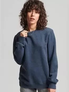 Superdry Vintage Logo Emb Crew Sweatshirt -blue, Blue, Size 12, Women