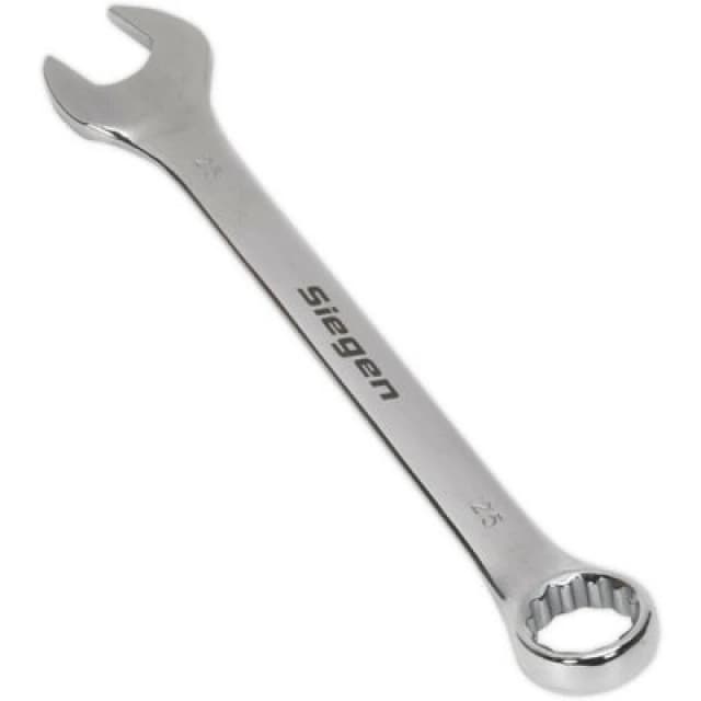 Loops Hardened Steel Combination Spanner - 25mm - Polished Chrome Vanadium Wrench Metallics