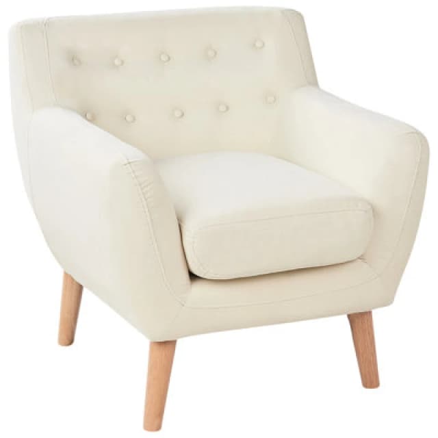 Beliani Fabric Armchair Light Beige Motala