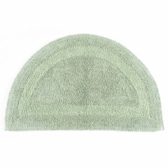 Homescapes Luxury Reversible Semi Circle Bath Mat - Sage Green