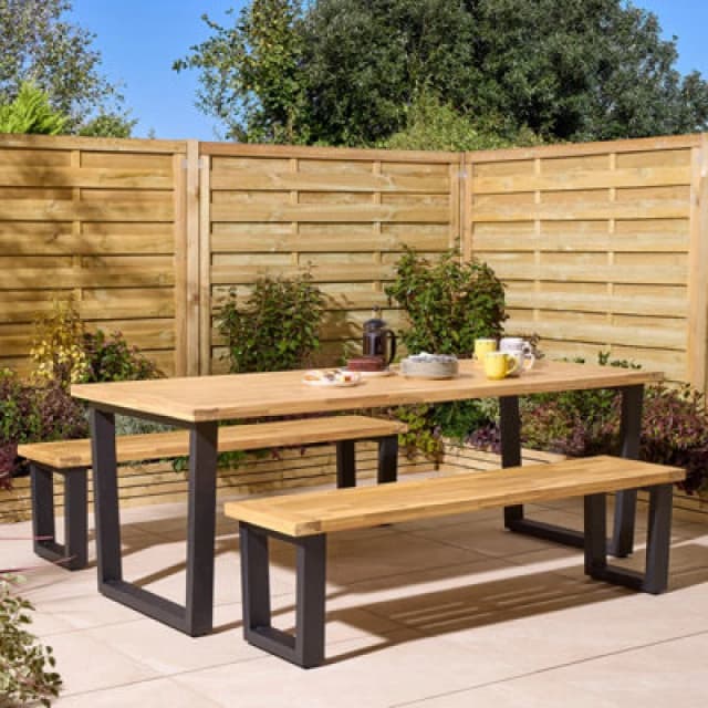 Rowlinson Stockholm 6 Seat Dining Set, Brown STOSET6