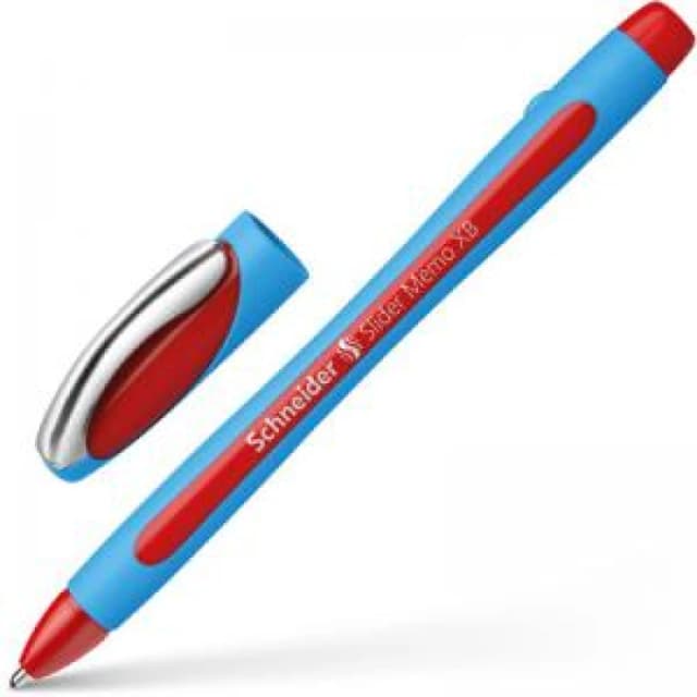 APC Schneider Slider Memo XB Ballpoint Pen Extra Broad Tip Red Ink with Viscoglide Technology made of 85% Recycled Plastic (Pack 10) - 150202 150202