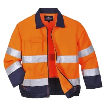 Portwest Madrid Hi Vis Jacket Orange / Navy 2XL
