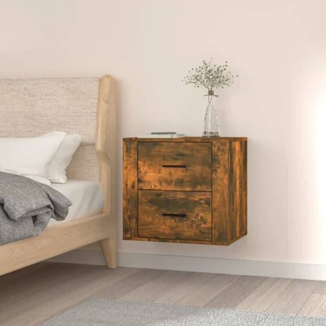 Vidaxl Wall-mounted Bedside Cabinet Smoked Oak 50X36X47 Cm, Brown 816861