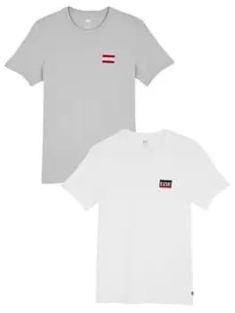 Levis Graphic Logo 2 Pack T-Shirt - White, Size 2XL, Men