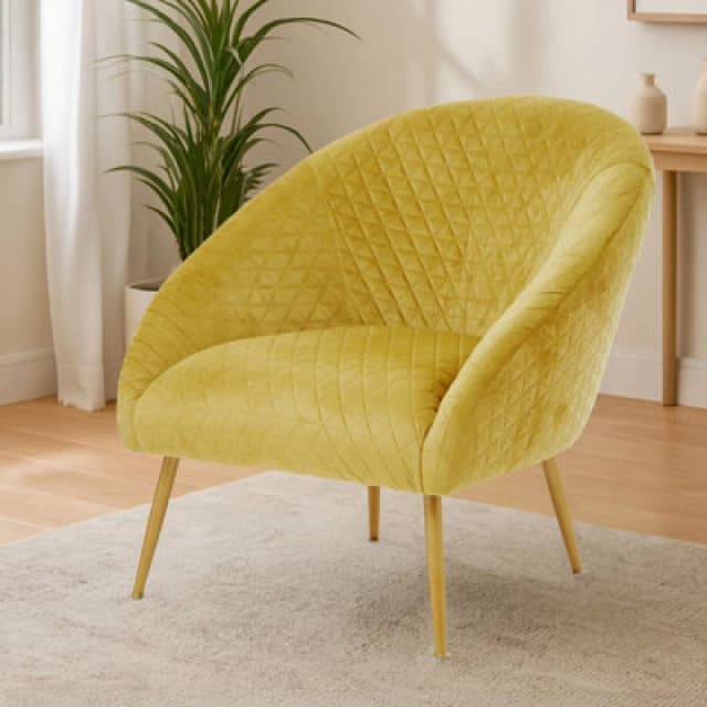 Orsina Gold Occasional Chair, Luxury Gold Velvet Occasional Chair, Comfortable, Stylish, And Functional Gold Chair