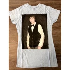 Justin Bieber - Tux Womens Large T-Shirt - Blue