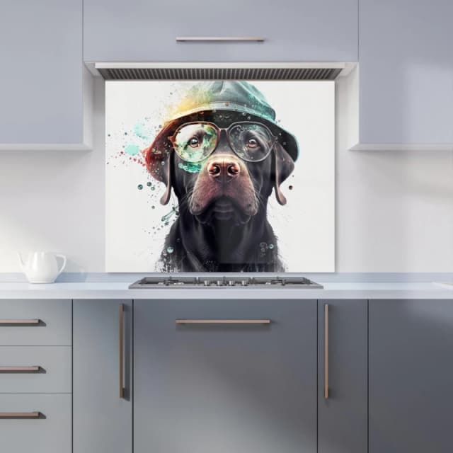 Warren Reed - Designer Splashart Labrador Retriever Dog Kitchen Splashback Size: 600mm x 750mm Multicolor Unisex 600mm x 750mm