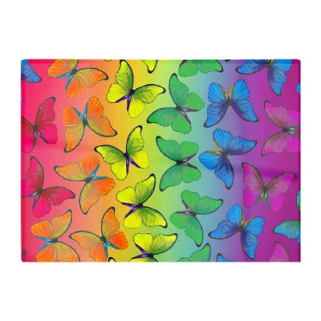 Warren Reed Designer Multicoloured Butterfly Pattern Glass Chopping Board