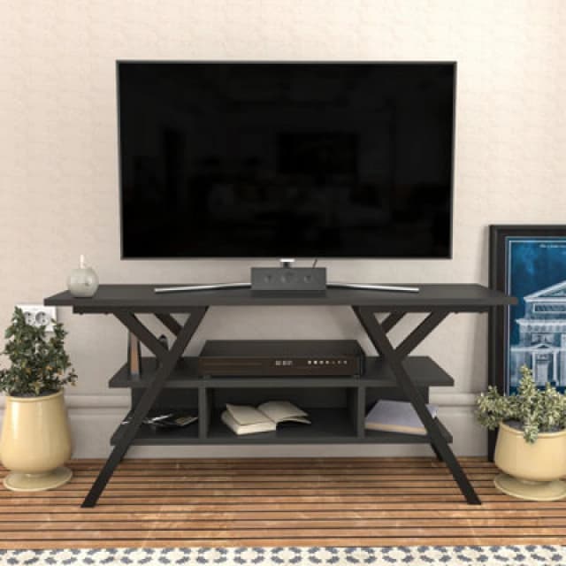Decorotika Minerva TV Stand TV Unit For Tv's Up To 55" Black And Anthracite