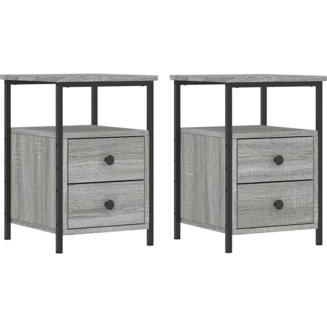 VIDAXL Bedside Cabinets 2 pcs Grey Sonoma 34x35.5x50cm Engineered Wood Vidaxl 8720845939793