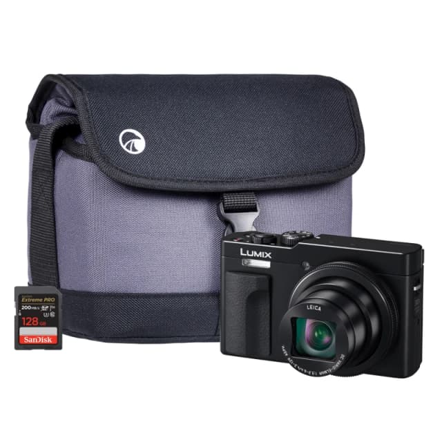 Panasonic DC-TZ99 Compact Camera - Black - Camera + SanDisk 128GB SD C
