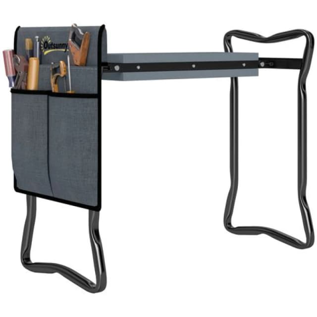 Outsunny Outsunny Garden Kneeler Foldable Seat Bench EVA Foam Pad with Tool Bag Pouch