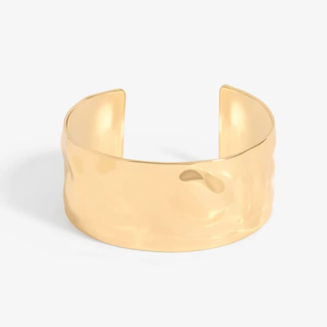 Mood Gold Polished Molten Cuff Bracelet Gold