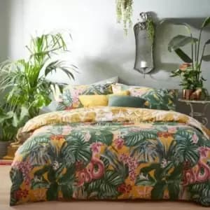 Furn Medinilla Tropical Duvet Cover Set (Double) (Mustard Yellow) - Mustard Yellow
