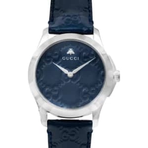 G-Timeless Quartz Blue Dial With GG Pattern Mens Watch