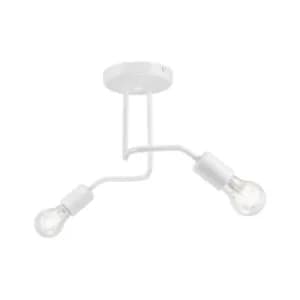 Charlie Multi Arm Semi Flush Ceiling Light White, 2x E27