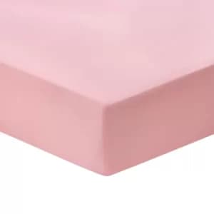 Joules Cotton Percale Plain Dye Double Fitted Sheet, Kelmarsh Pink