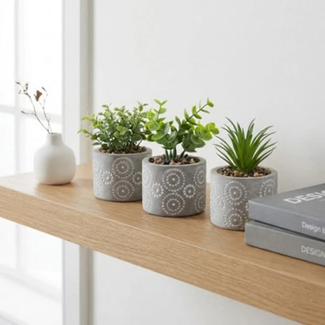 Garden Greatness Decorative Faux Succulent Pot Trio