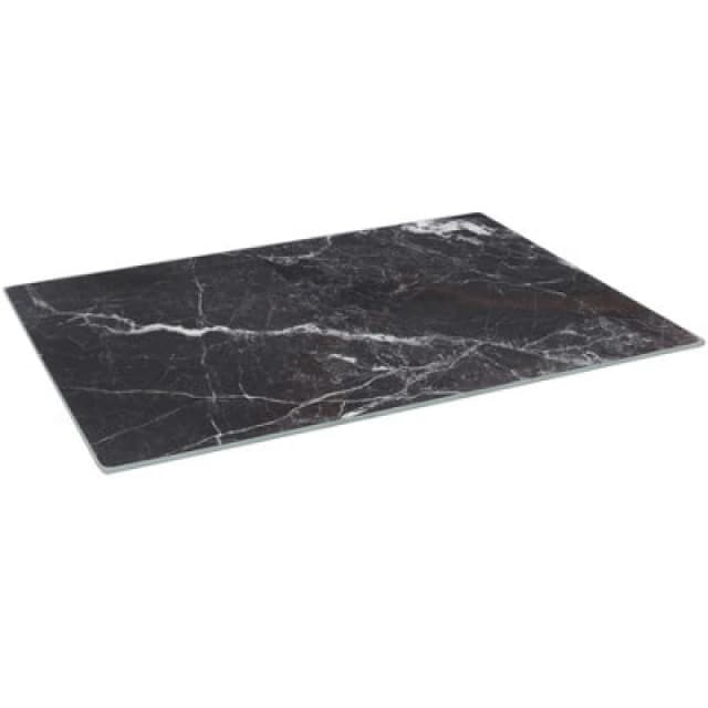 Harbour Housewares Glass Chopping Board - 50 X 40Cm Black Marble Kitchen Dining Place Mats Cutting Mat Worktop Saver For Food Prep
