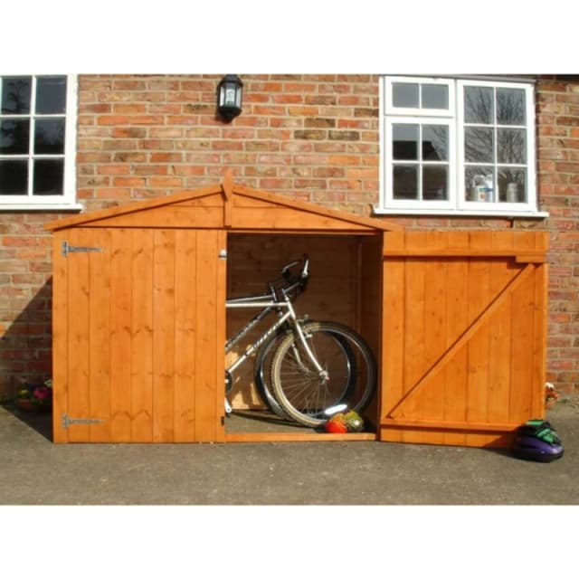 Shires Bike Store Apex Shiplap Garden Bicycle Shed with floor in Brown Brown Unisex