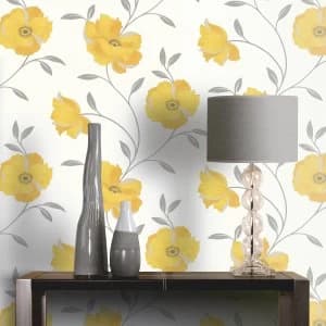 Arthouse Sophia Motif Yellow Wallpaper