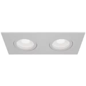 Netlighting Atom Recessed Twin Square Downlight White, 2 Light, GU10