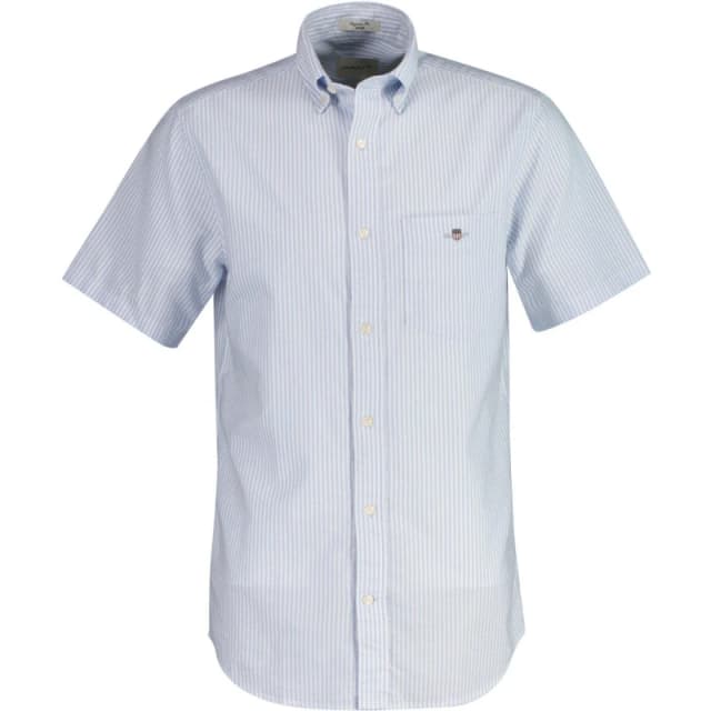 Gant Regular Fit Striped Classic Oxford Short Sleeve Shirt Light Blue male S