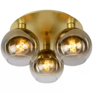 Lucide MARIUS - Flush Ceiling Light - 3xE27 - Matt Gold, Brass